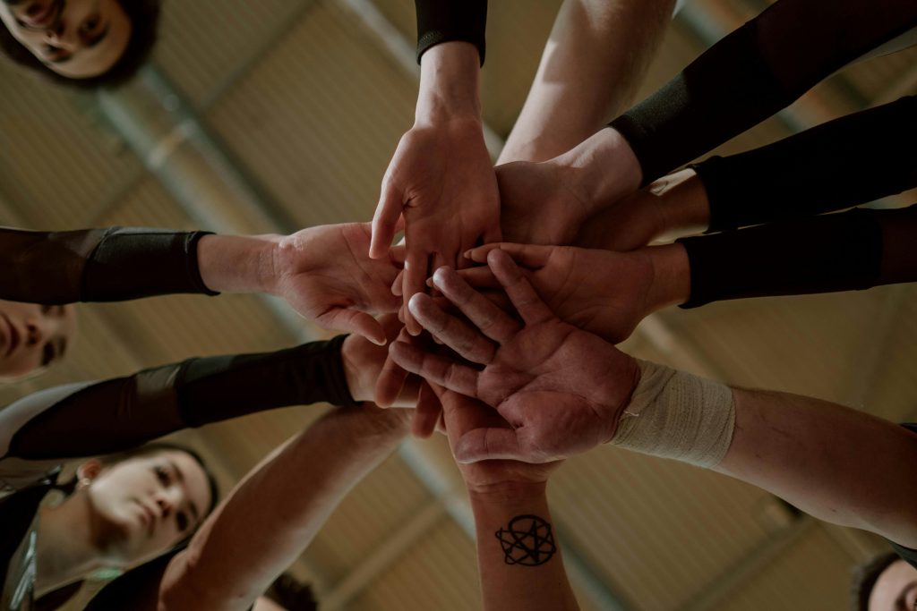 Team hands together